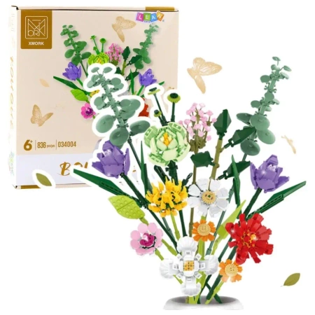 Klocki konstrukcyjne Bukiet kwiatów 836el - Leantoys