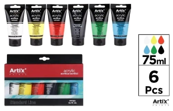 Farba akrylowa 75ml 6 kolorów - Artix