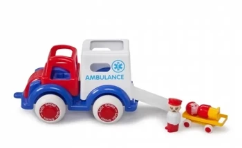Viking. Auto Jumbo Ambulans, karetka z figurką 1257 - Viking Toys
