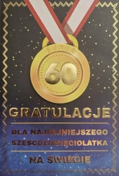Karnet Urodziny 60 medal męskie - YEKU