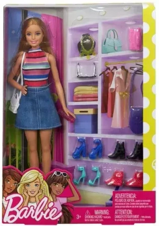 Barbie. FVJ42 Lalka Barbie z garderobą