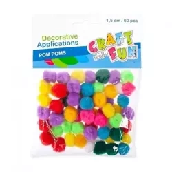 Ozdoba dekoracyjna pompon mini 60el - Craft with Fun