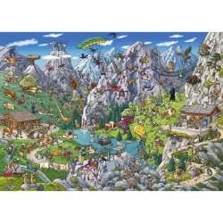 Szalona wyprawa w góry. Puzzle + plakat, 1000 elementów