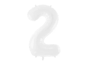 Balon foliowy 2 86cm biały - PartyDeco