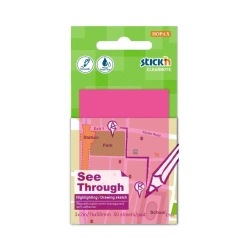 Notes samoprzylepny 51x76mm przezroczysty 50K róż - Stickn