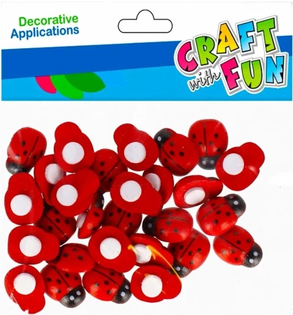 Biedronki drewniane samoprzylepne 15mm 25szt - Craft with Fun