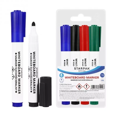 Marker suchościeralny okrągły 4 kolory - STARPAK
