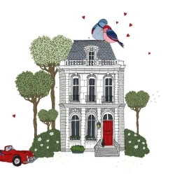 Karnet Swarovski kwadrat CL2413 Biała kamienica - Clear Creations