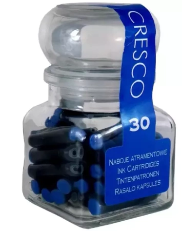 Naboje do piór niebieskie słoiczek 30 sztuk - Cresco