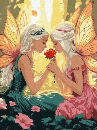 Malowanie po numerach - Wróżki wśród kwiatów - Ideyka