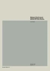 Beitrag zur Berechnung von Flächentragwerken nach der Methode der Finiten Elemente - Walder U.