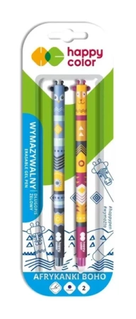 Długopis wymaz. Afrykanki Boho 0,5mm 2szt niebiesk - GDD