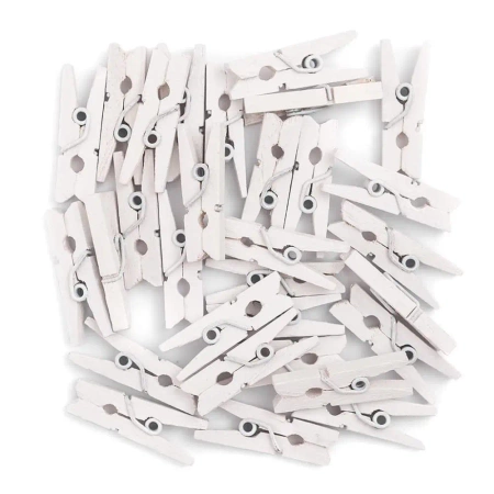 Klamerki mini white 30szt - Dalprint