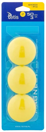 Magnesy do tablic Tetis żółte gładkie 50mm/3