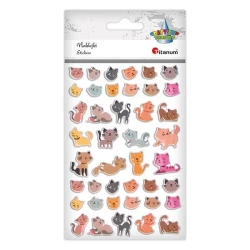 Naklejki wypukłe koty 42szt - Titanum