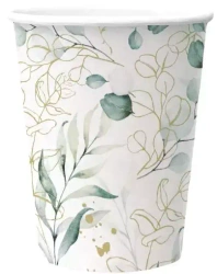 Kubki papierowe 250 ml, eukaliptus (8 sztuk)
