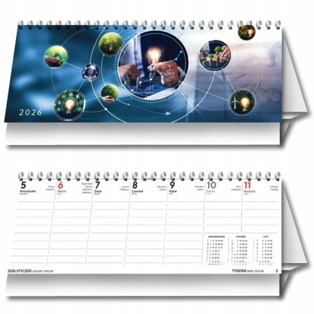 Kalendarz 2026 biurkowy tygodniowy poziomy - Evena