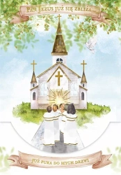 Karnet B6 z kieszonką Komunia. Kościół - Henry