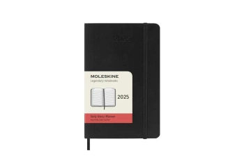 Kalendarz 2025 12M Moleskine P dzienny czarny 9x14
