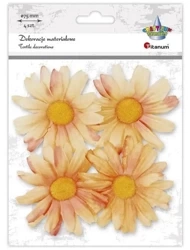 Materiałowe margerytki 3D 75mm różowe 4szt - Titanum