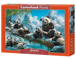 Puzzle 2000 Pandas' Winter Fun - Castorland