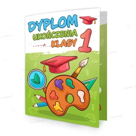 Dyplom składany A4 ukończenia 1 kl - Farbki 5szt - LearnHow