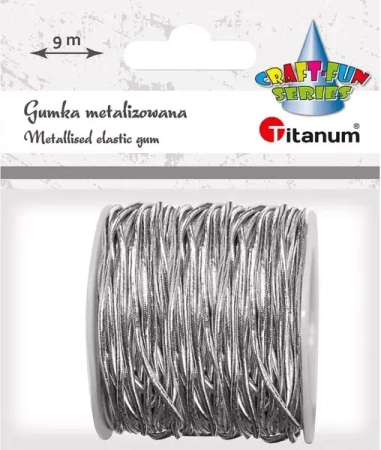 Gumka metalizowana 2mmx9m srebrna - Titanum