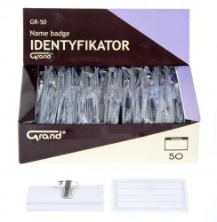 Identyfikator przezroczysty 90x55mm 50szt. - Grand