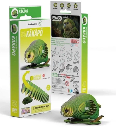 Papuga Kakapo Eugy. Eko Układanka 3D - Eugy