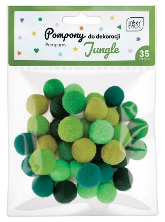 Pompony do dekoracji 35 sztuk Jungle - INTERDRUK