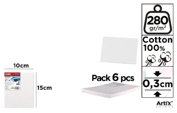 Tablica malarska 10x15x0,3cm 280G/m2 (6szt) - Artix