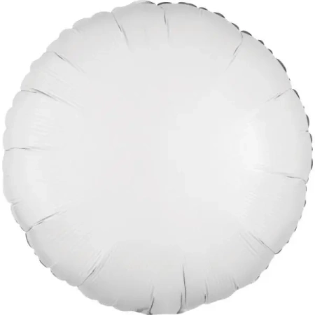 Balon foliowy metalik biały okrągły 43cm - Amscan