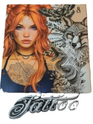 Kolorowanka A4 pionowa 8 obrazków Tattoo pomarańcz - Fresh