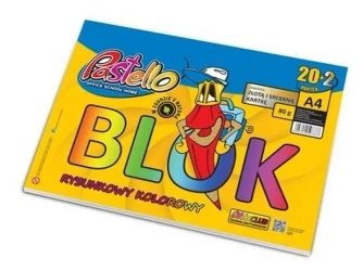 Blok rysunkowy A4 80g kolorowy 22 kartki - Alfa Pastello