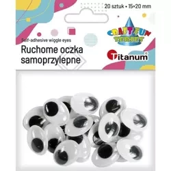 Oczy samoprzylepne bez rzęs 15x20 mm owalne 20szt - Titanum