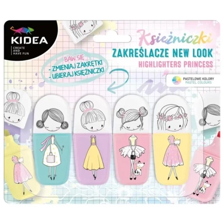 Zakreślacze księżniczki - new look 4szt KIDEA - DERFORM