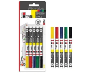 Markery do jasnych tkanin 5 kolorów - Marabu