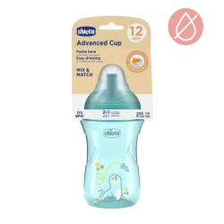 Kubek niekapek ze slowką 266ml turkusowy 12m+ - Chicco