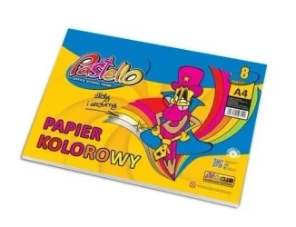 Papier kolorowy A4 8 kartek błyszczący - Alfa Pastello