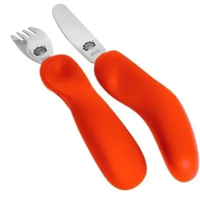 Sztućce kształtujące chwyt pomarańczowa czerwień - Nana's Manners