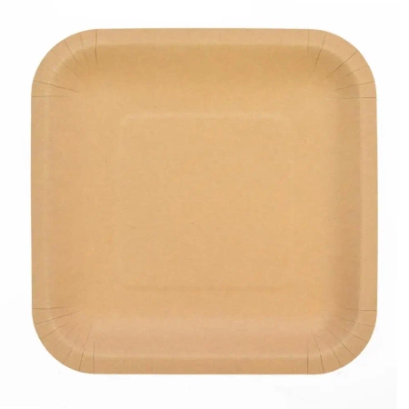 Talerze papierowe kraftowe 23x23cm 6szt - Arpex