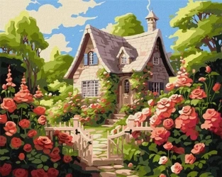 Malowanie po numerach - Przytulny domek 40x50cm - Ideyka