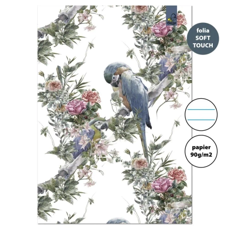 Zeszyt A4 32 kartki w linie 90g Boho papugi - EV-Corp