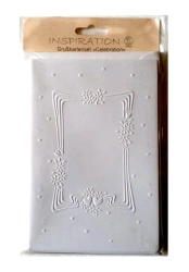 Karty tłoczone + koperty 5szt białe - Galeria Hobby