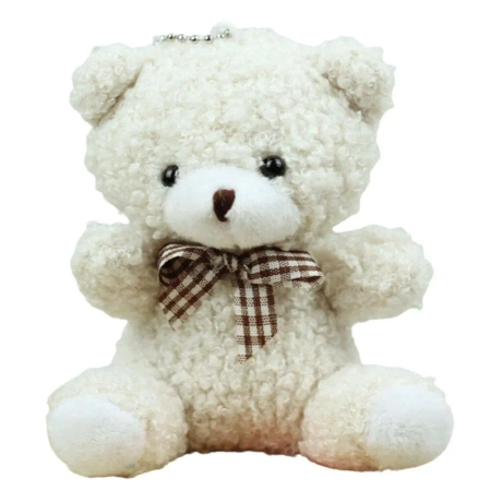 Brelok pluszowy biały 8cm - Leantoys