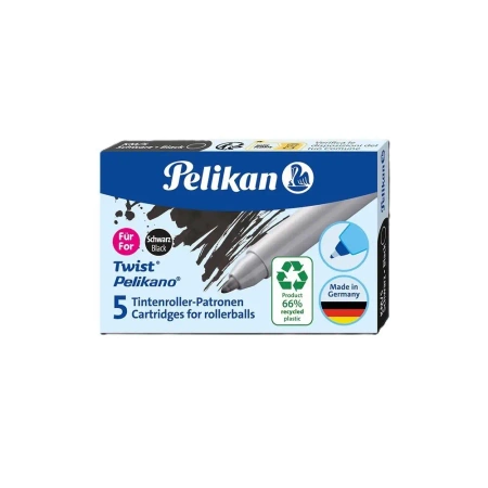 Naboje do piór kulkowych 5szt czarne - PELIKAN
