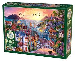 Puzzle 1000 Zachód słońca w nadmorskim miasteczku 113096 - Cobble Hill