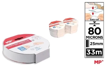 Taśma dwustronna 80mic 25mmx33m (6szt) - MP Main Paper