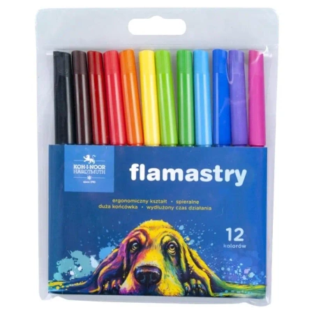 Flamastry 7710/2AB 12 kolorów Pies - Koh-I-Noor