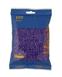 Hama Midi Koraliki w woreczku 3000 fioletowe